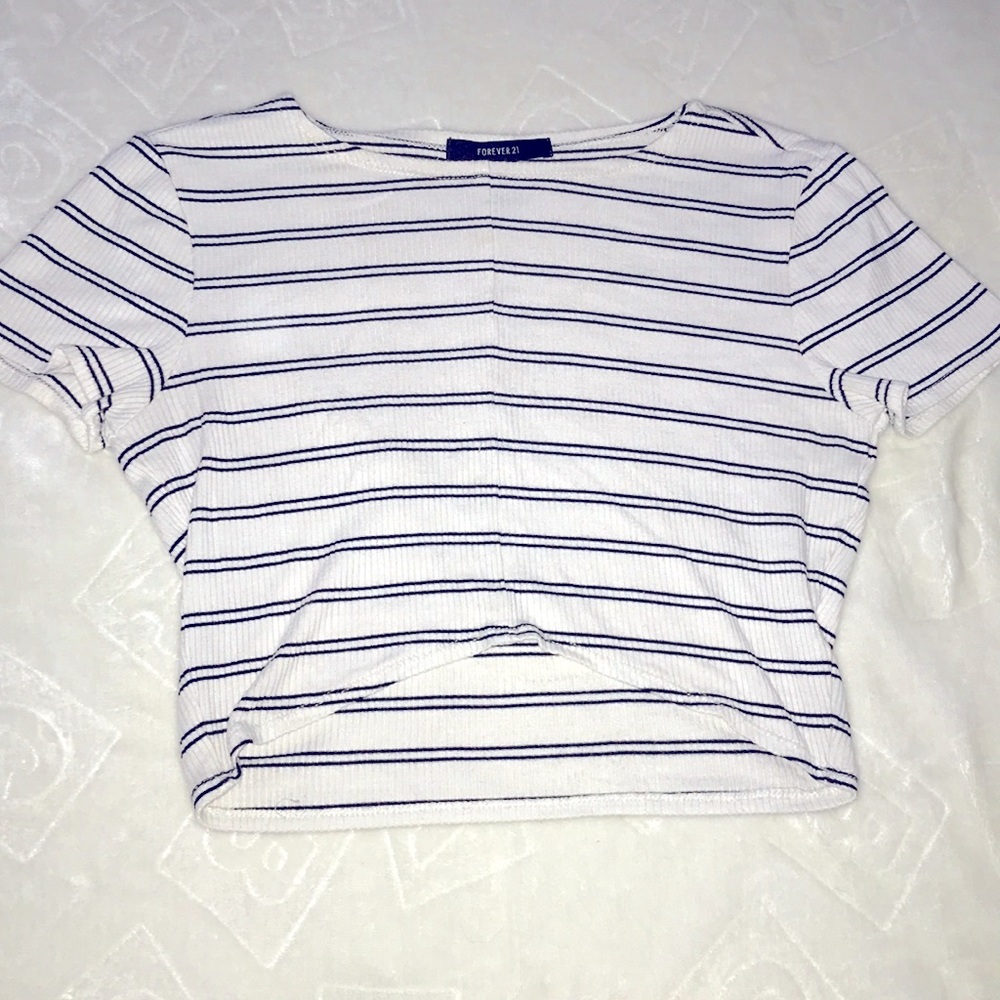90s look ribbed striped crop top
